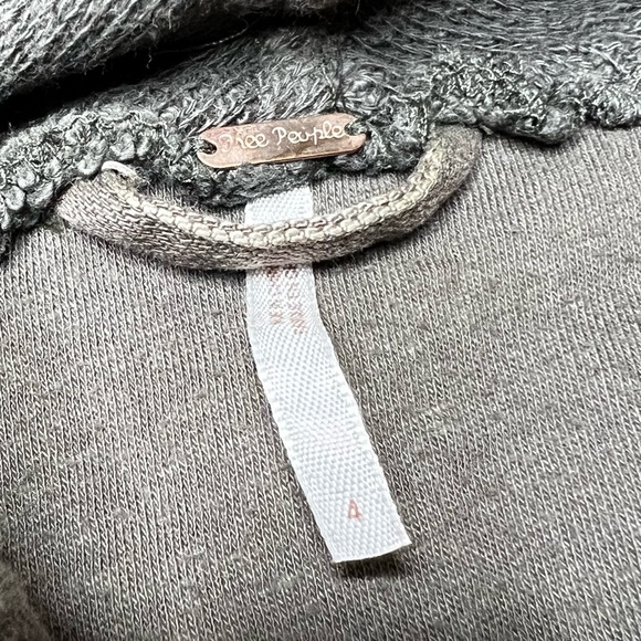 Free People Drape Front Coated Denim Moto Jacket in Olive Green - Picture 7 of 9